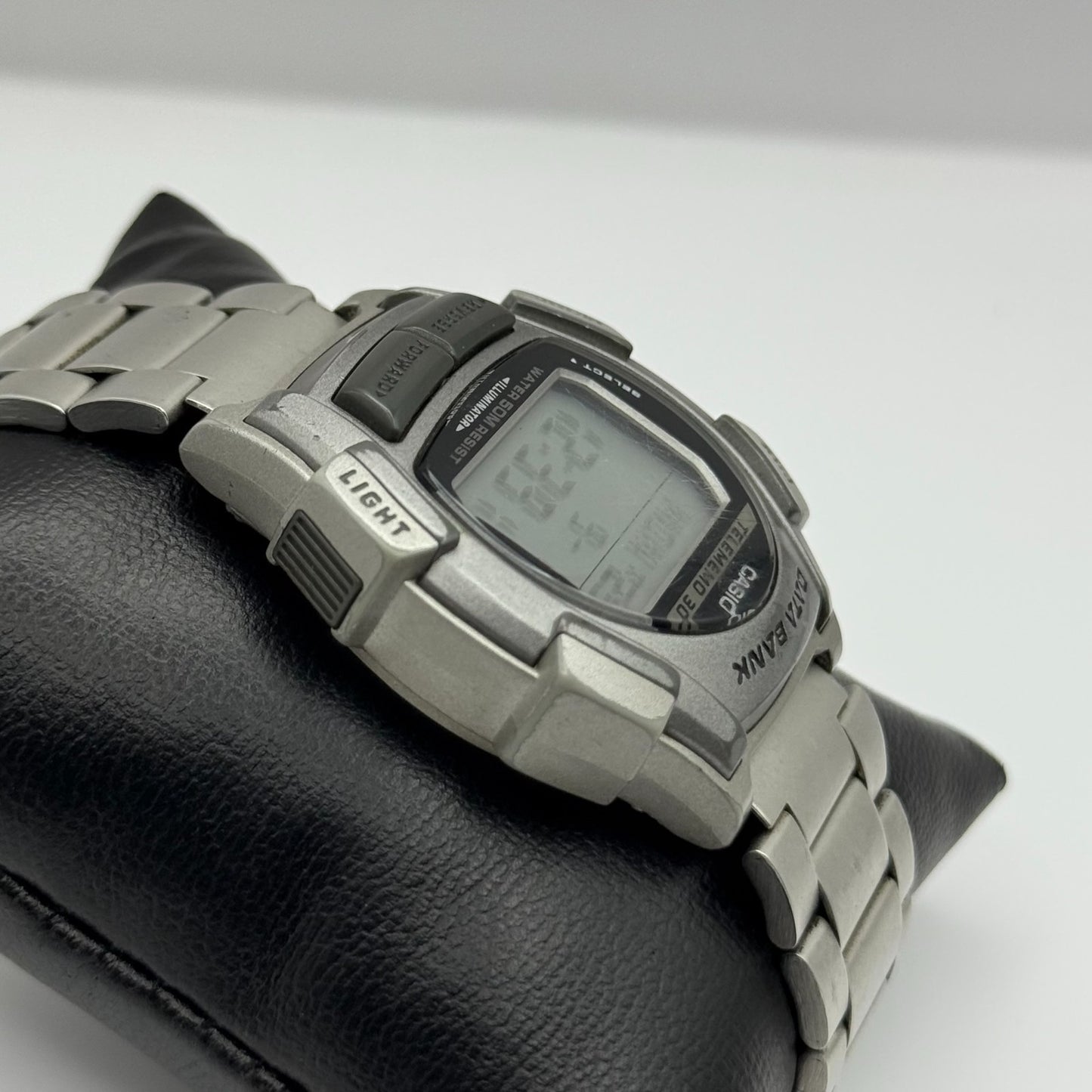 Casio DB-35H Data Bank Telememo 30 Men’s Quartz Watch Silver Tone Working 39mm