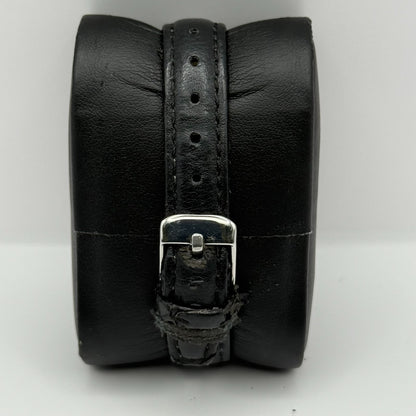 Lowrys Arm Ladies Quartz Watch White Dial Black Strap Japan Working 28mm