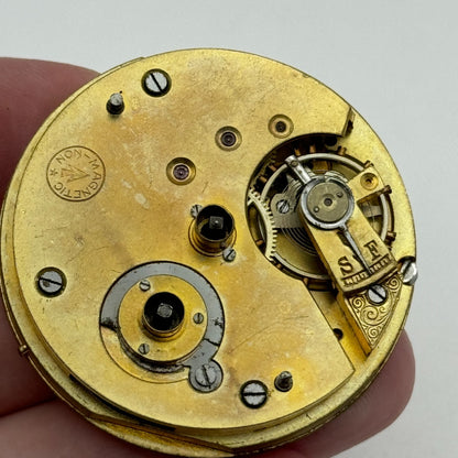 45mm Antique Non Magnetic Balance Intact Key Wound Pocket Watch Movement PARTS