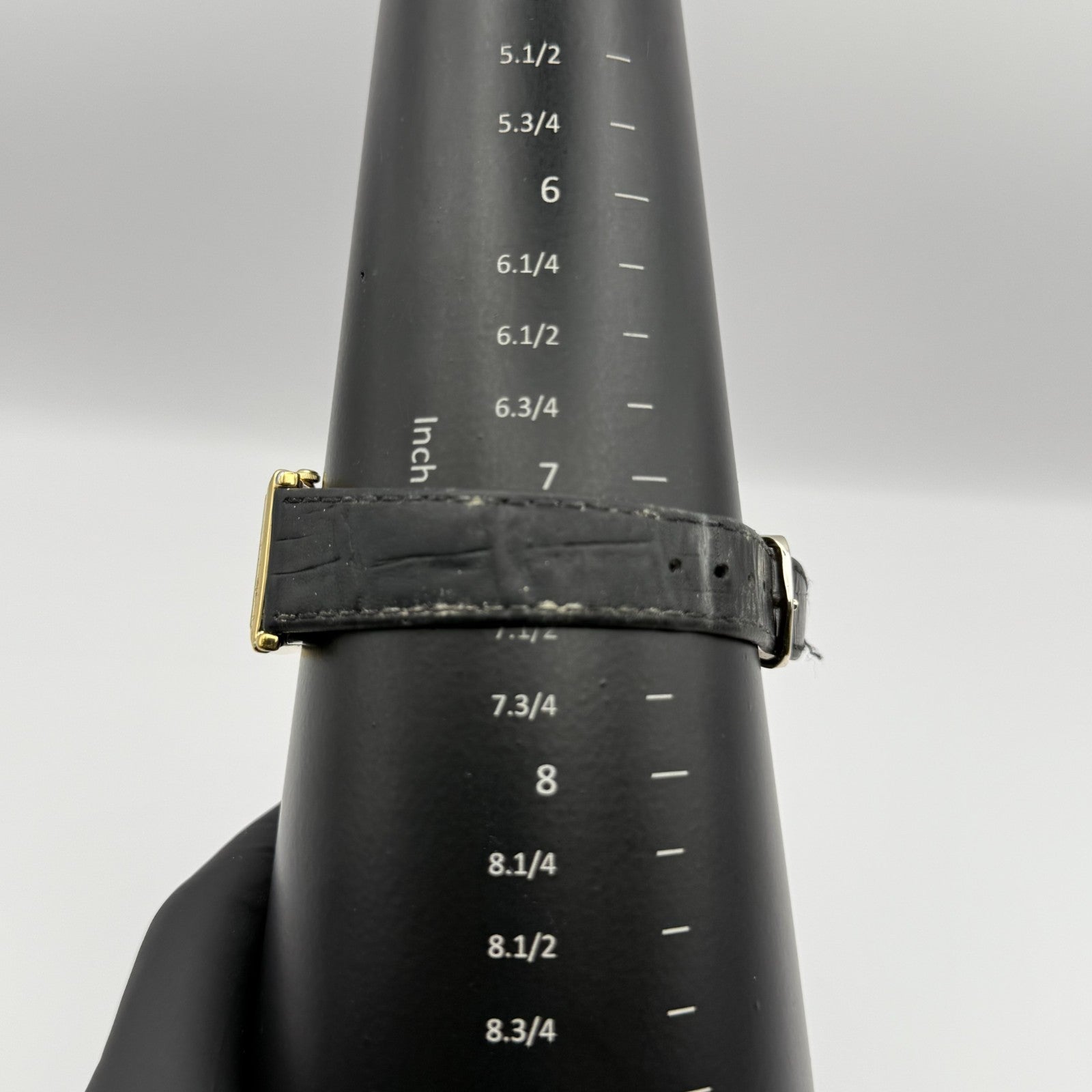 Pulsar Tank Watch Quartz Rectangular Date Dial Black Strap Japan Working 23mm