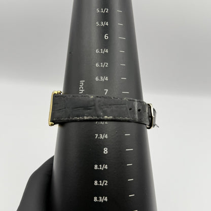 Pulsar Tank Watch Quartz Rectangular Date Dial Black Strap Japan Working 23mm