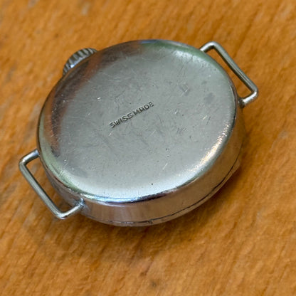 25mm Vintage Trench Style Manual Wind Swiss Made Red 12 Watch PARTS / REPAIR