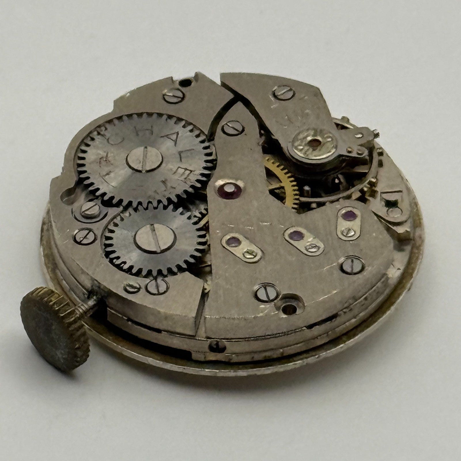 Chalet Gold 21 Jewels Watch Movement Running Manual Wind Vintage Parts 23.3mm
