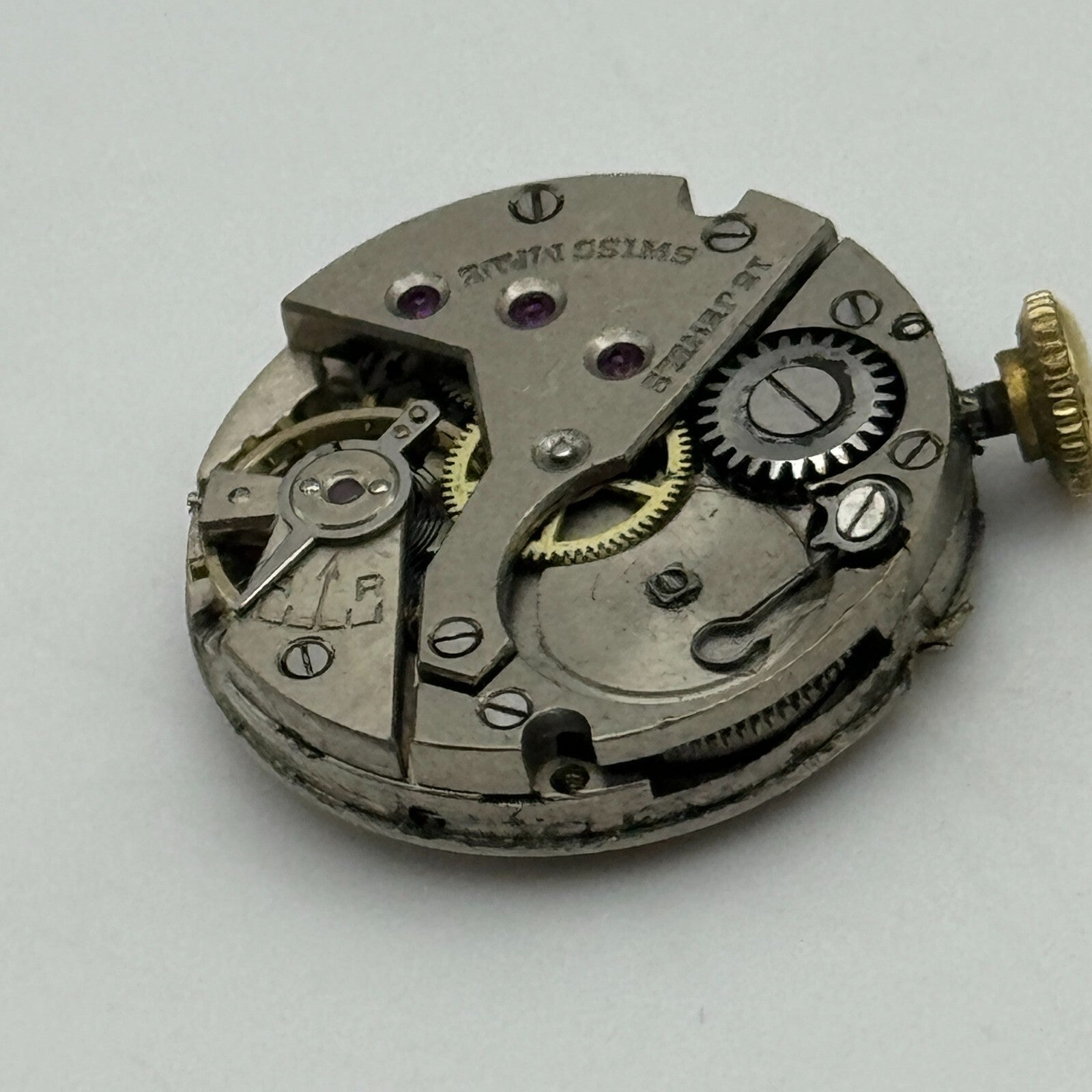 19.7mm Ladies Avia Derby D 40 Manual Wind Watch Movement Swiss Vintage PARTS