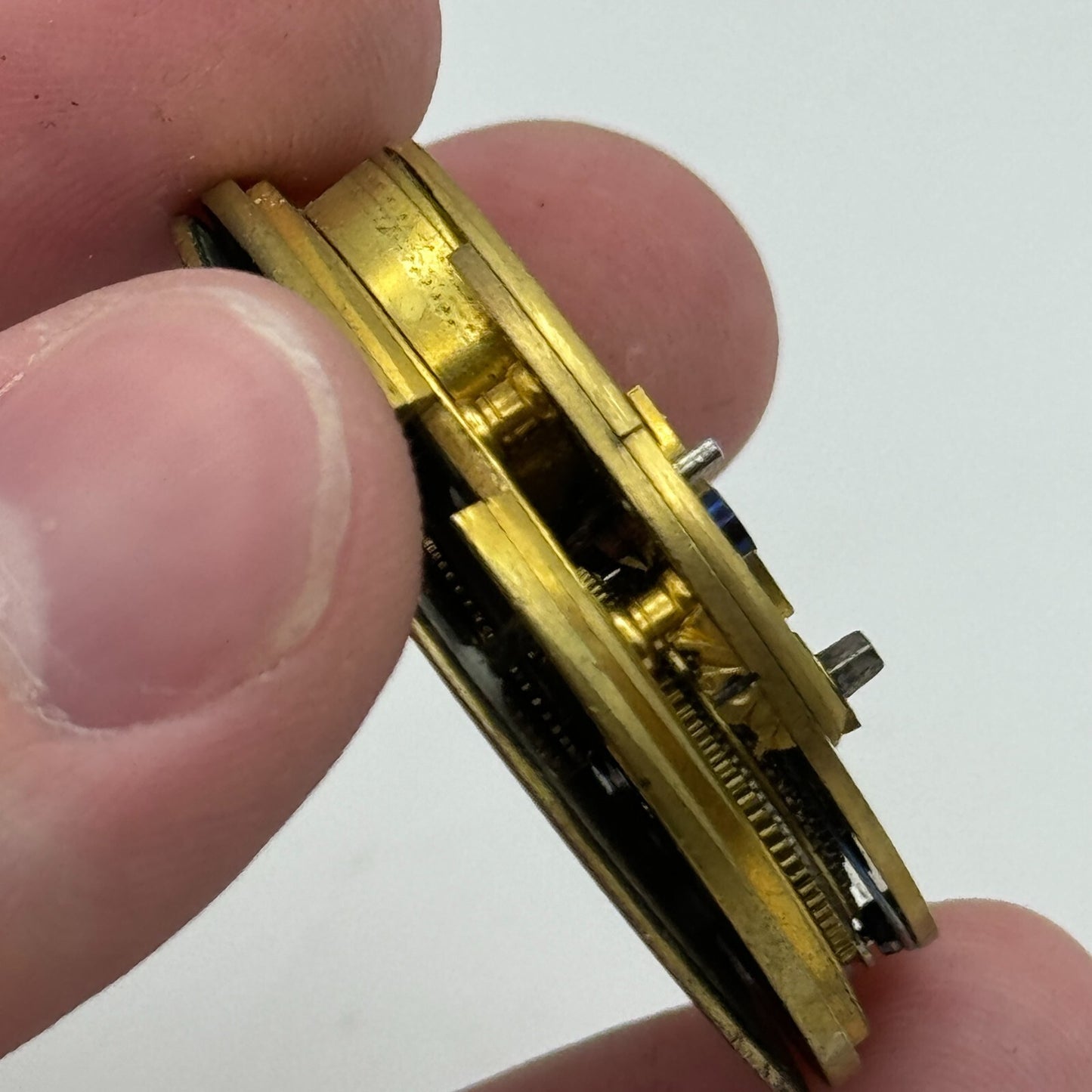 39.7mm W B Lahe Romford Antique English Fusee Pocket Watch Movement PARTS SPARES