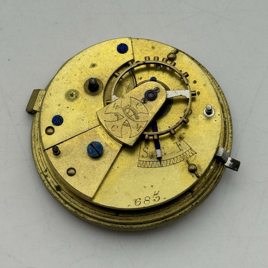 42.9mm Manual Wind Coventry Cooperative Pocket Watch Movement FOR PARTS
