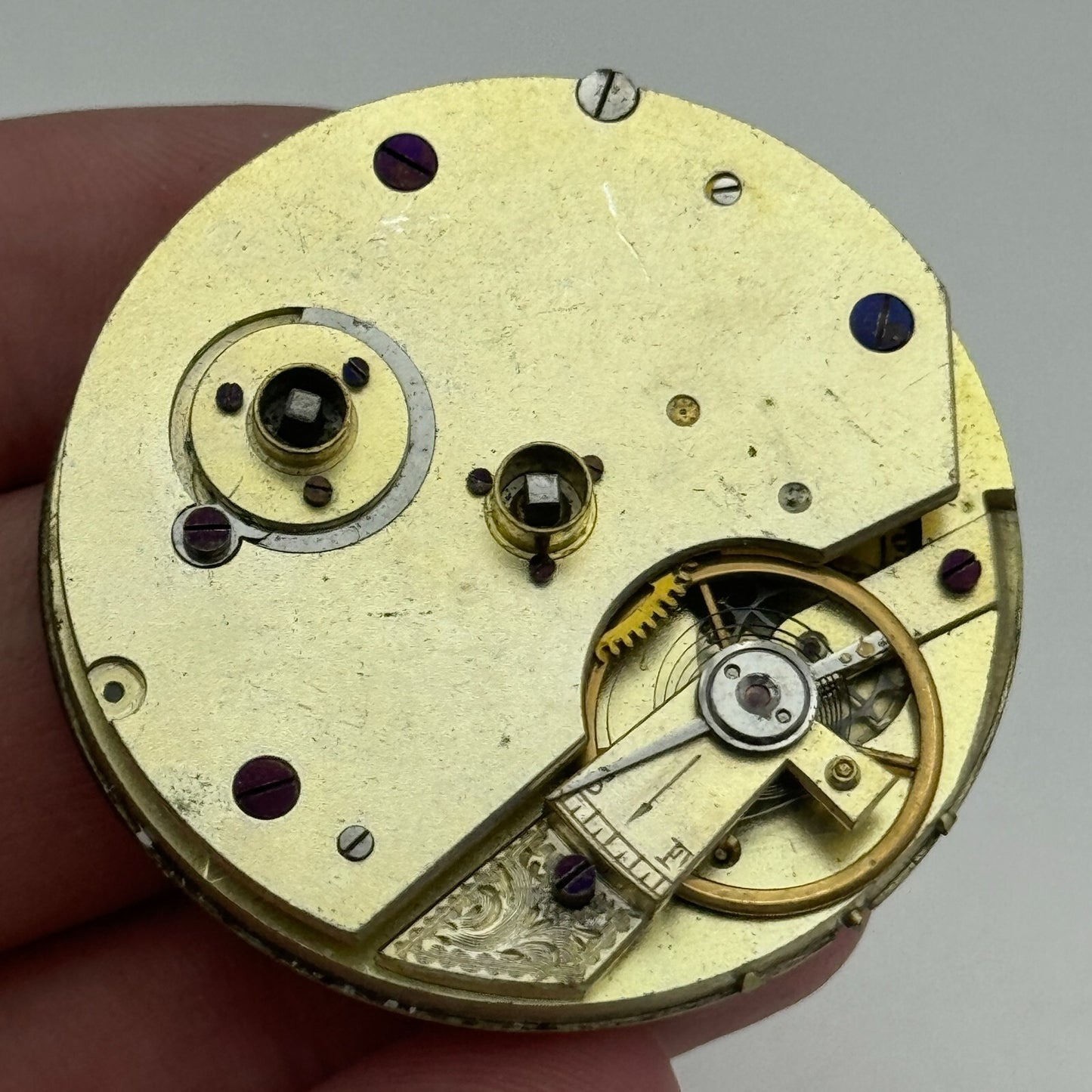42.7mm Antique Kendal & Dent Key Wound Pocket Watch Movement PARTS REPAIR SPARES