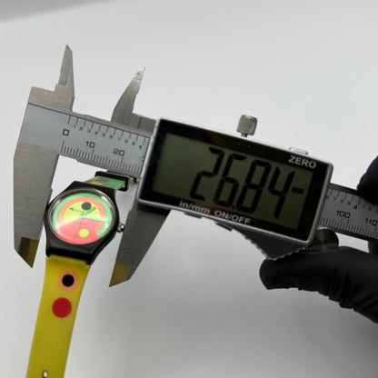 Tikkers Unisex Kids Quartz Watch Colorful Dial Green Yellow Strap Working 24mm