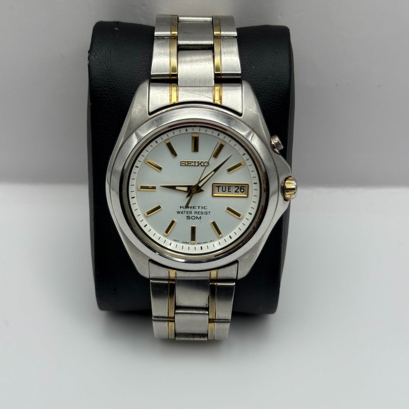 Seiko Kinetic 50M Men's Quartz Watch 5M63 - 0AC0 Date Dial 41mm PARTS REPAIR