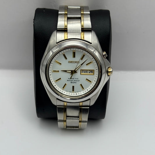 Seiko Kinetic 50M Men's Quartz Watch 5M63 - 0AC0 Date Dial 41mm PARTS REPAIR