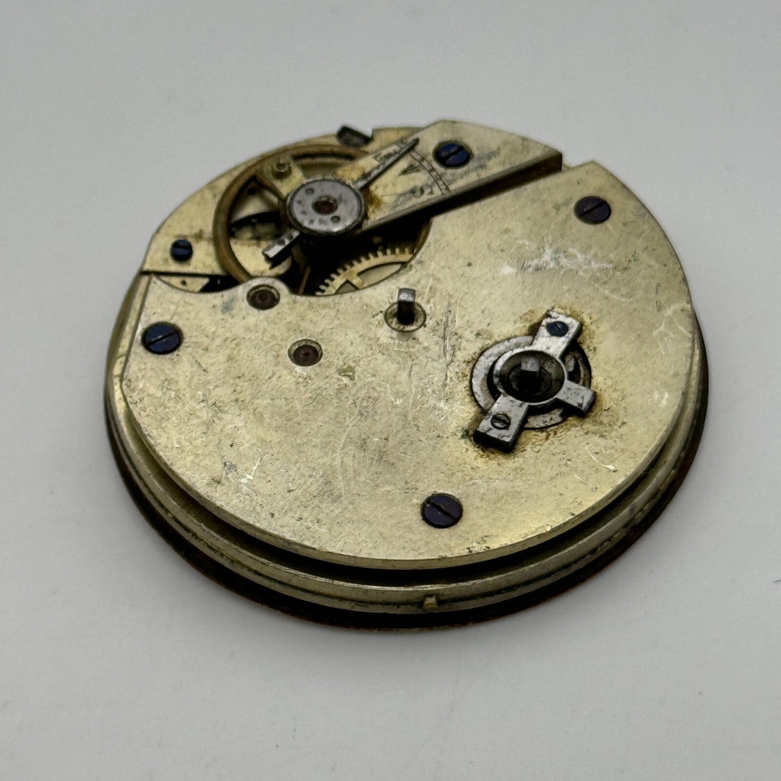 44mm Antique Key Wound Pocket Watch Movement Dial PARTS REPAIR SPARES