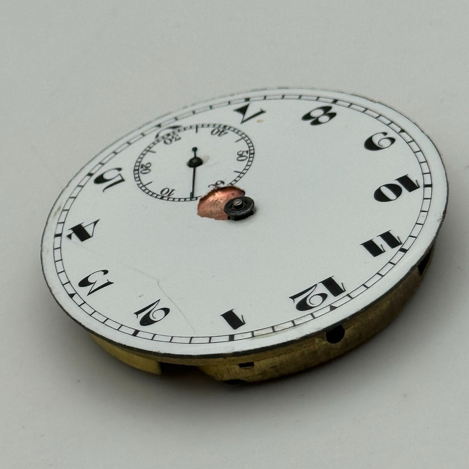43.2mm Vintage Open Face Sub Seconds Balance Ok Pocket Watch Movement PARTS