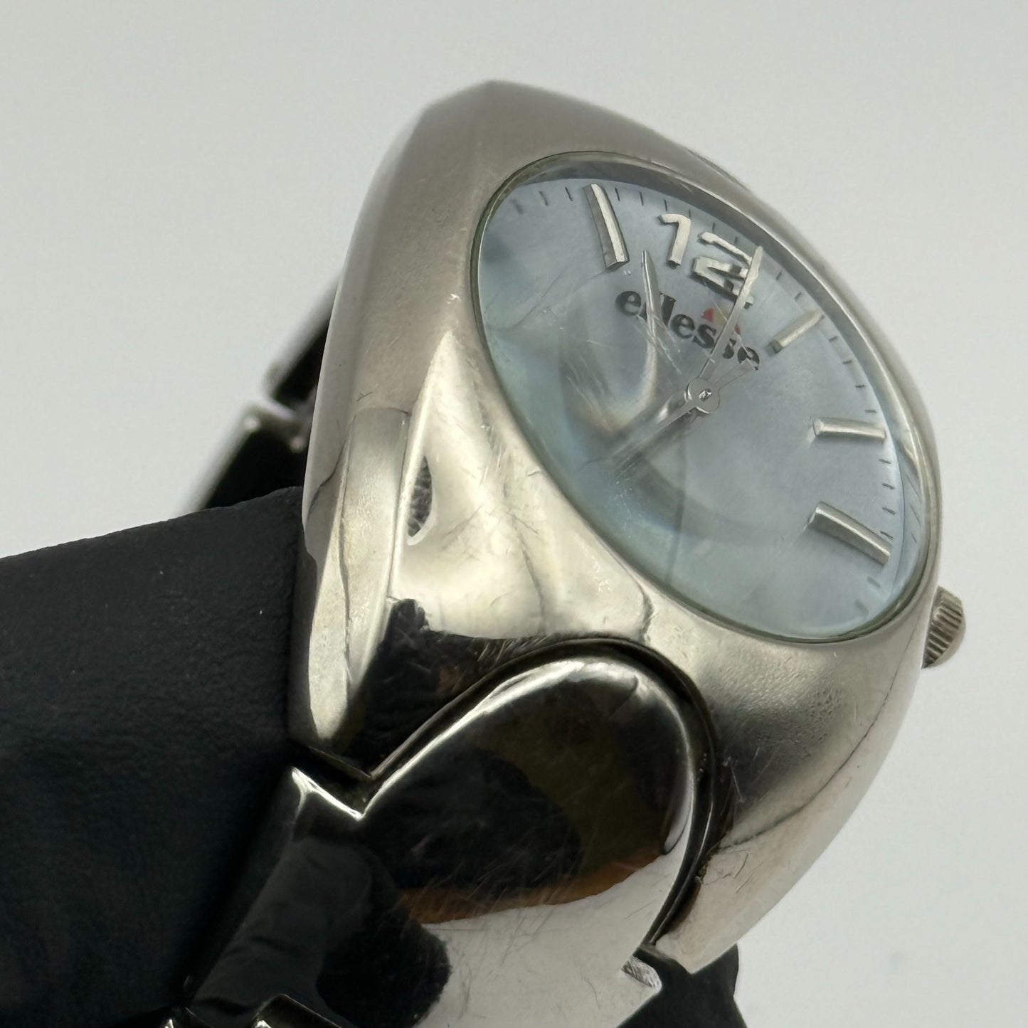 Ellesse Ladies Quartz Watch Silver Tone Bracelet Steel Japan Working 28mm