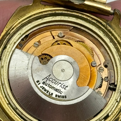 33mm Men’s Vintage Accurist Shockmaster Automatic ETA 2472 Date Dial Watch PARTS