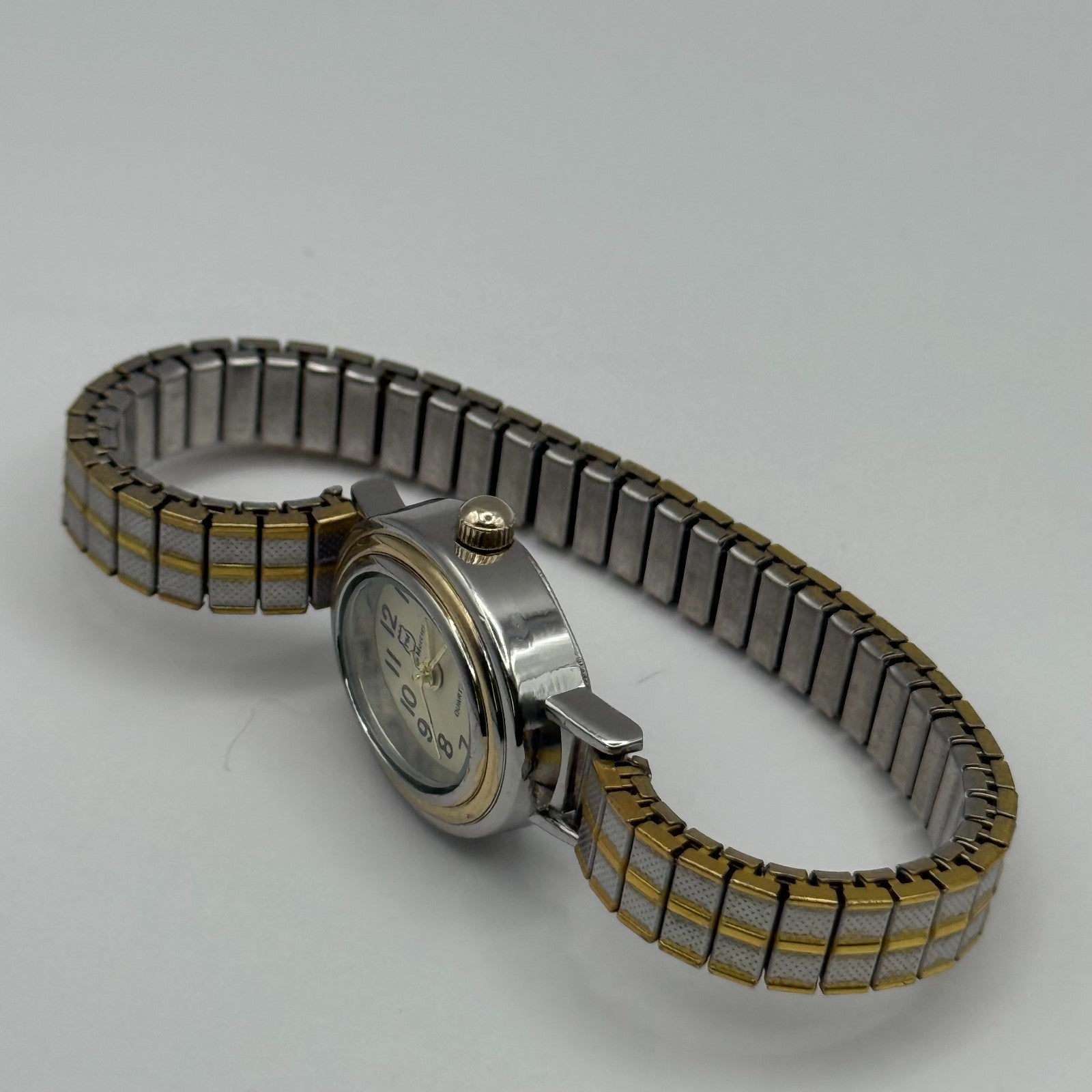 Philip Mercier Ladies Quartz Watch Two Tone Stretch Band Working 19mm