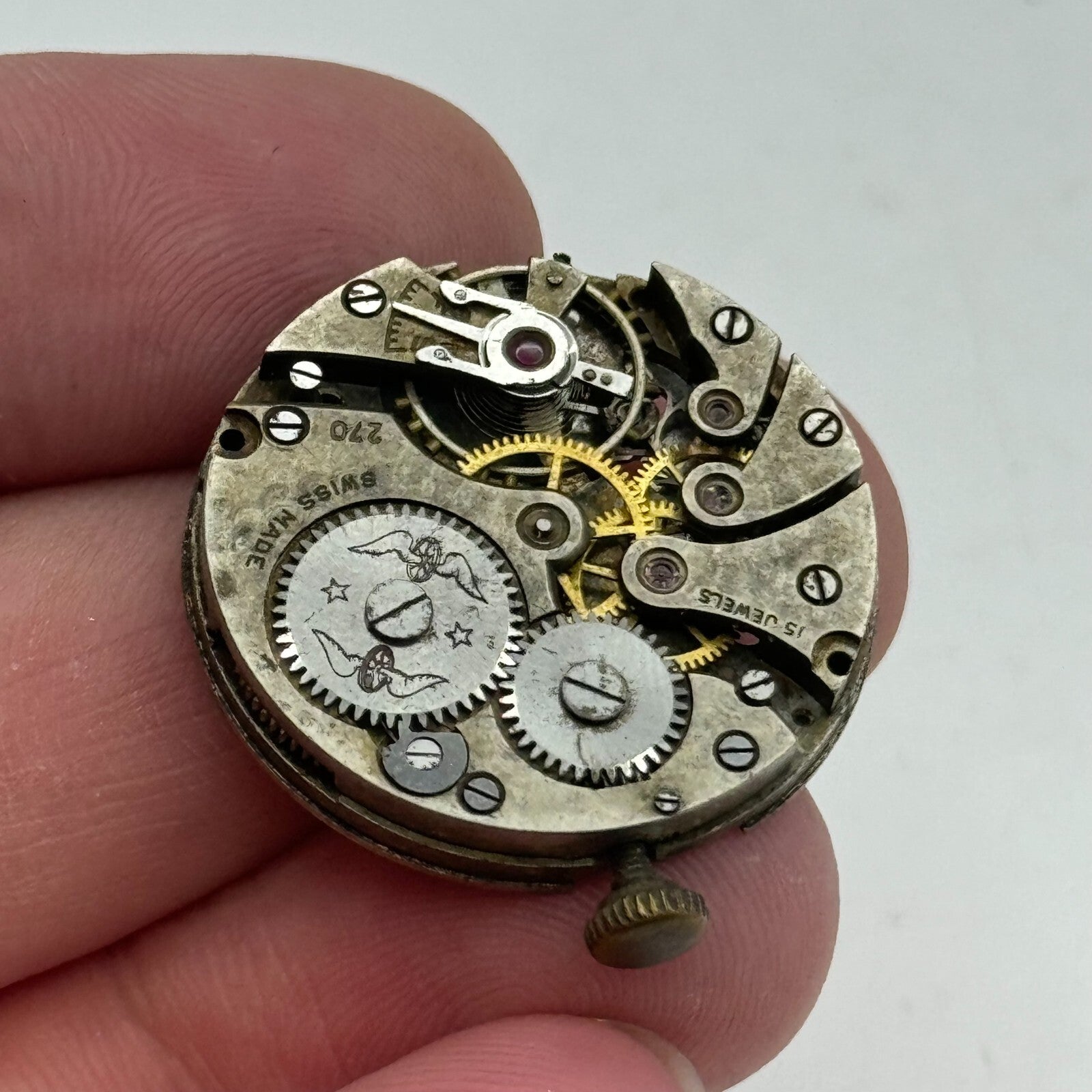 27mm Mens Rotary AS 554 Trench Watch Manual Wind 15 Jewels Movement PARTS SPARES