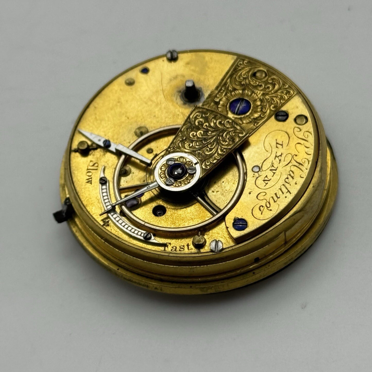 40.9mm R Hastings Lynn Damaged Balance Pocket Watch Movement FOR PARTS