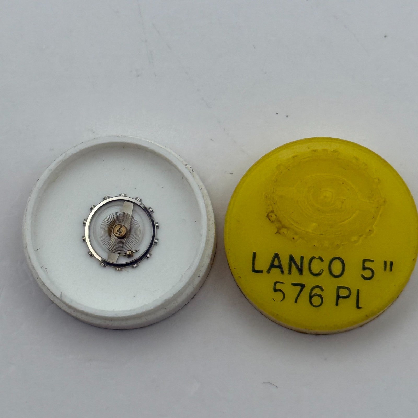 Lanco 576 Balance Wheel Complete And Spring  5’’’ PL Watch Movement Parts NOS