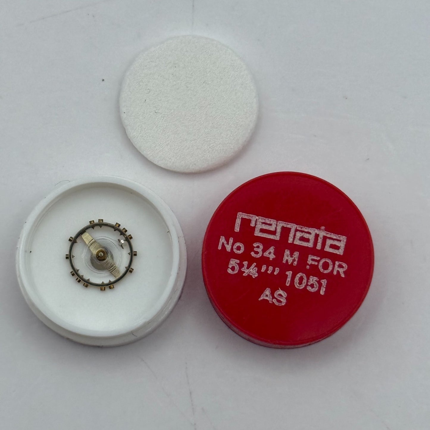 AS 1051 Balance Wheel Complete And Spring 5 1/4''' 34 M Watch Movement Parts NOS