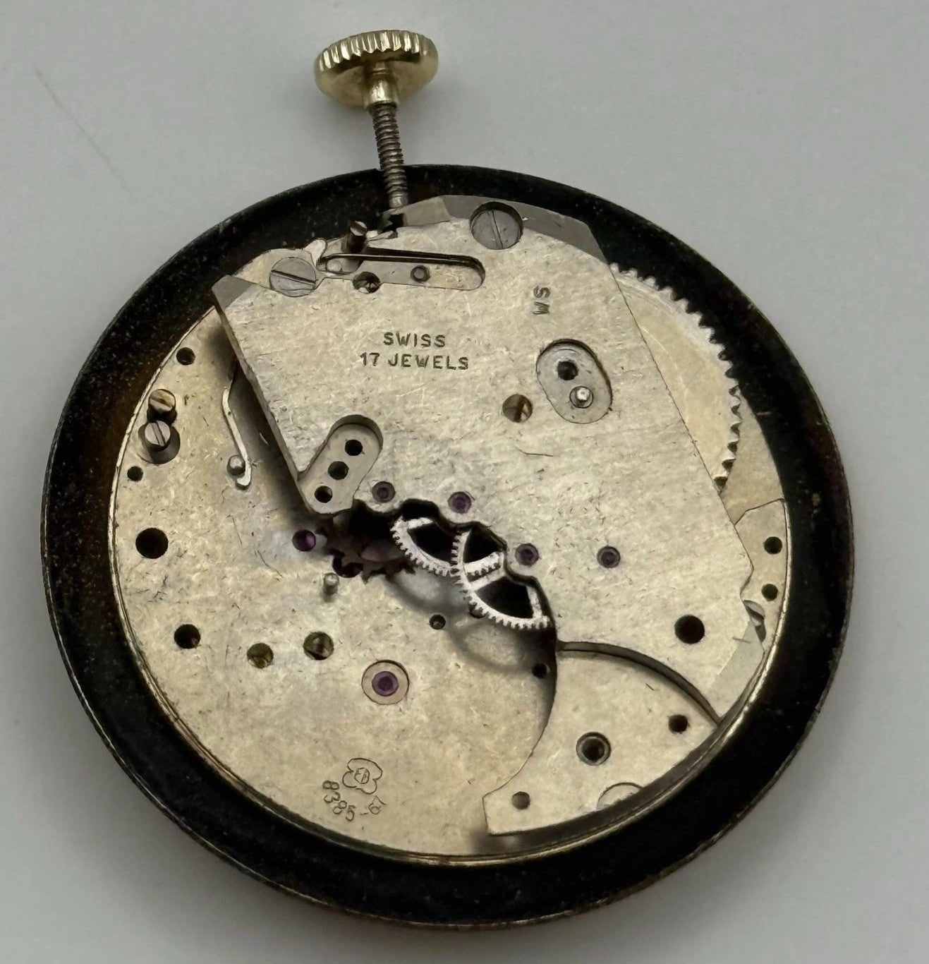 Inventic EB 8385-67 Watch Movement Manual Wind Vintage Swiss Parts Repair 22.2mm
