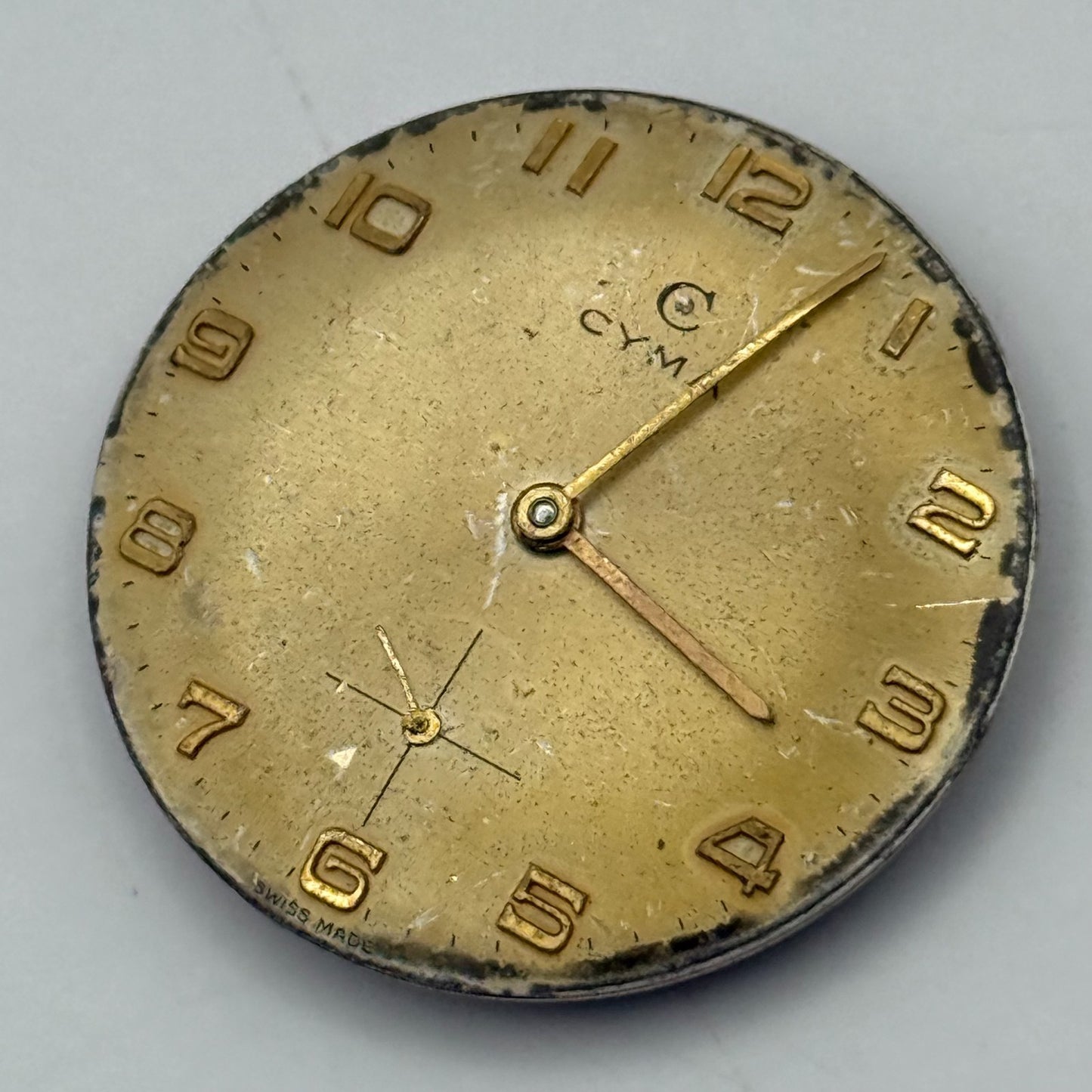 Cyma R. 484 Watch Movement Manual Wind Vintage Swiss 17 Jewels Parts 28.2mm