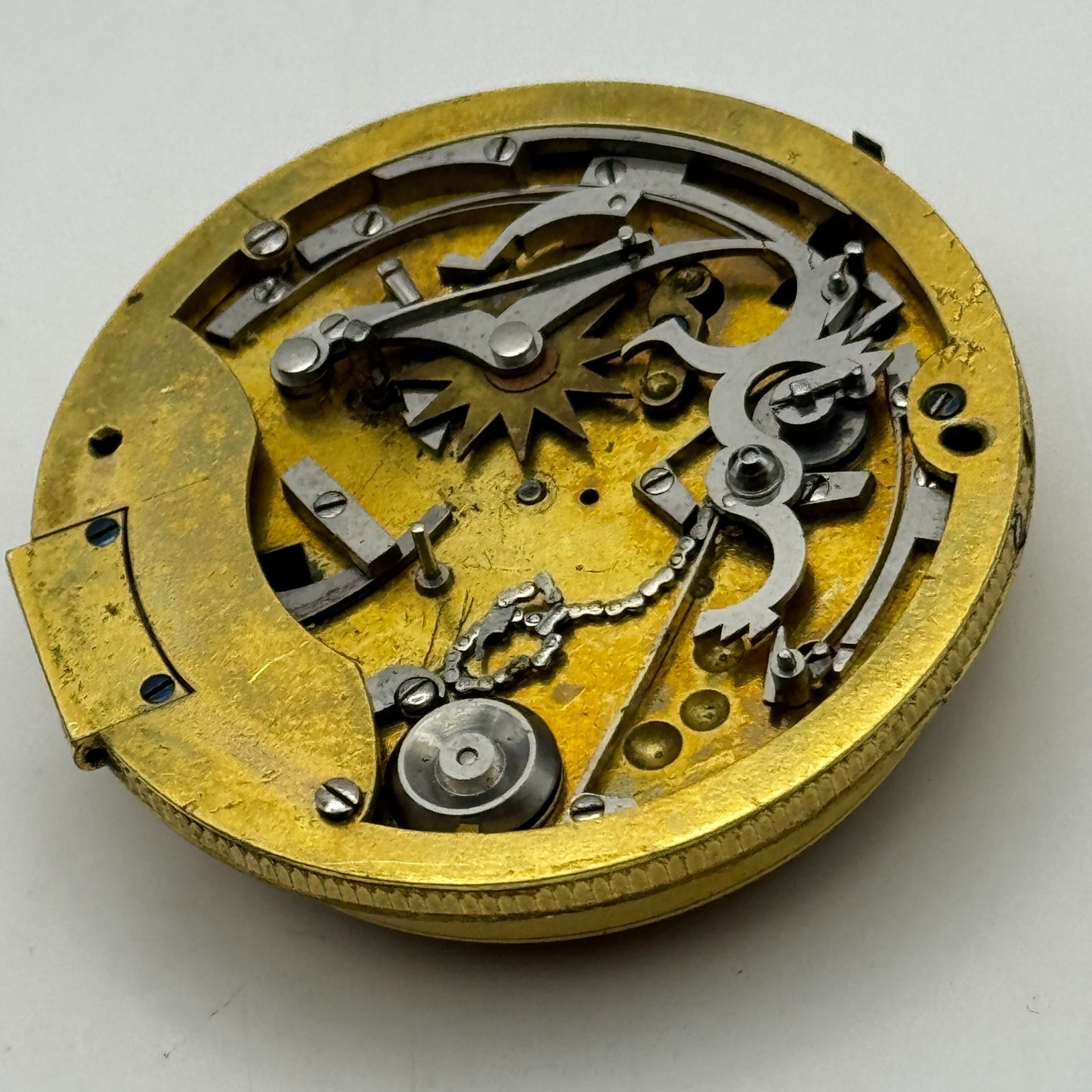 Complication French Pocket Watch Movement Signed A Paris Antique Parts / Repair