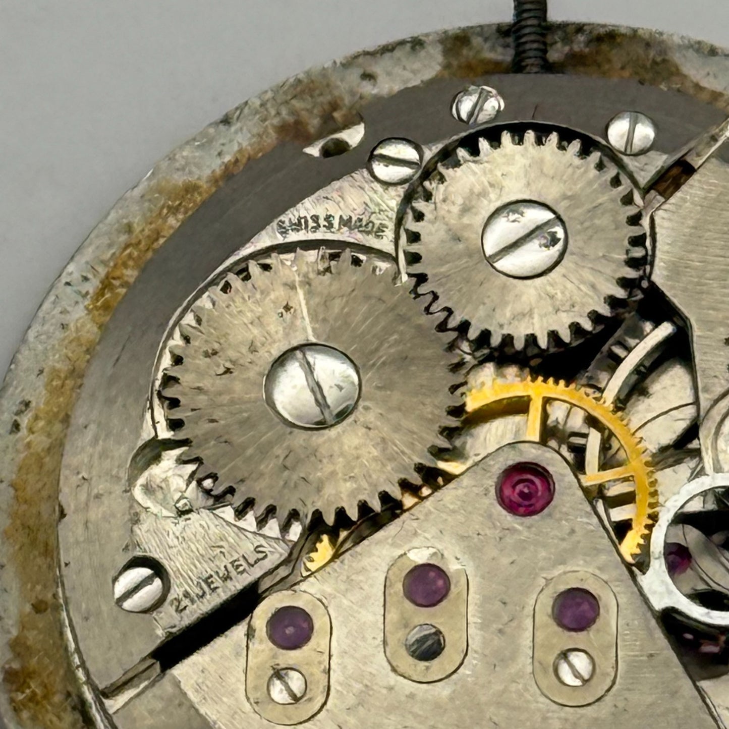 ETA 2390 Watch Movement Atlantic Manual Wind Vintage Swiss Parts Repair 23.3mm