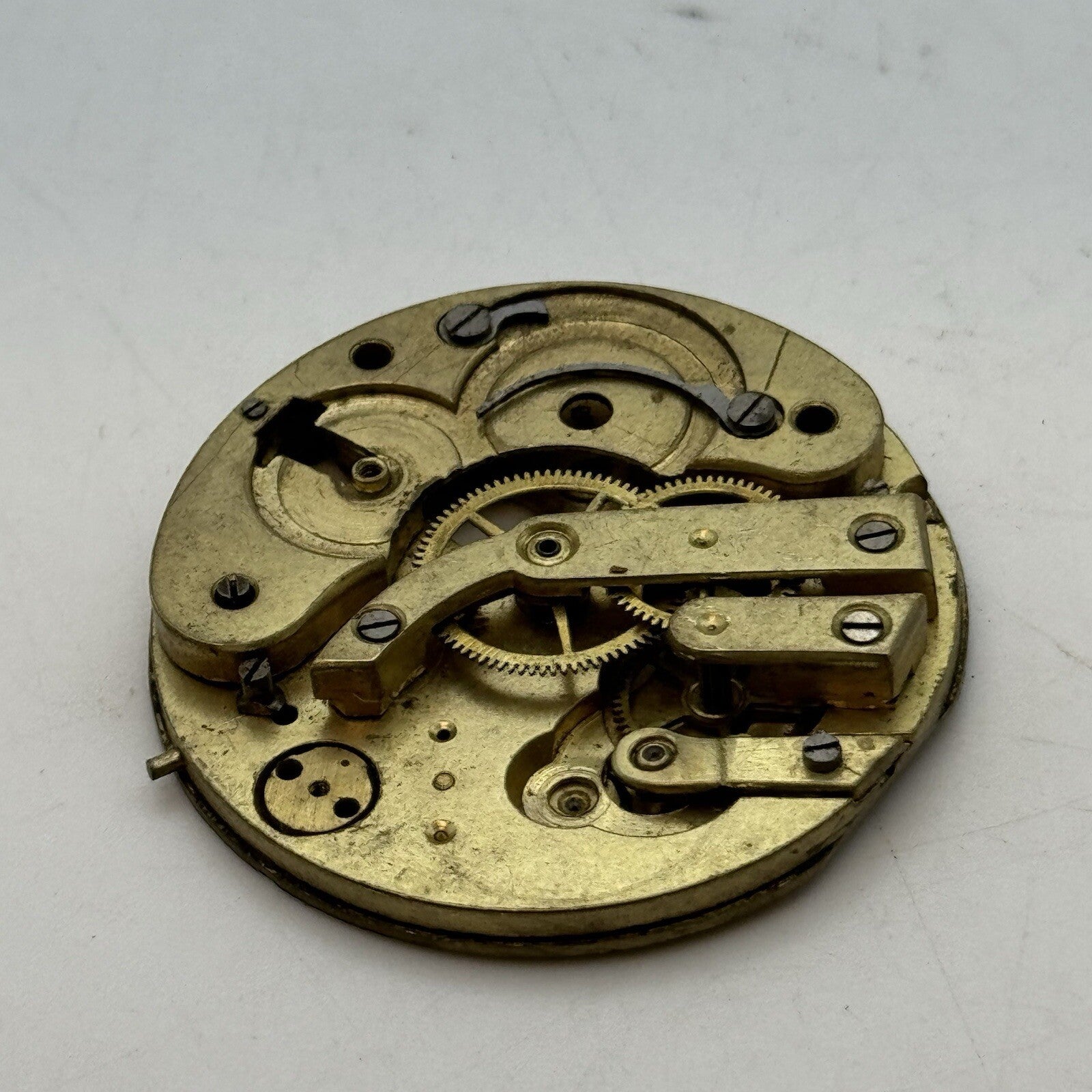 40.5mm Unidentified Partial No Bal Pocket Watch Movement FOR PARTS Restore