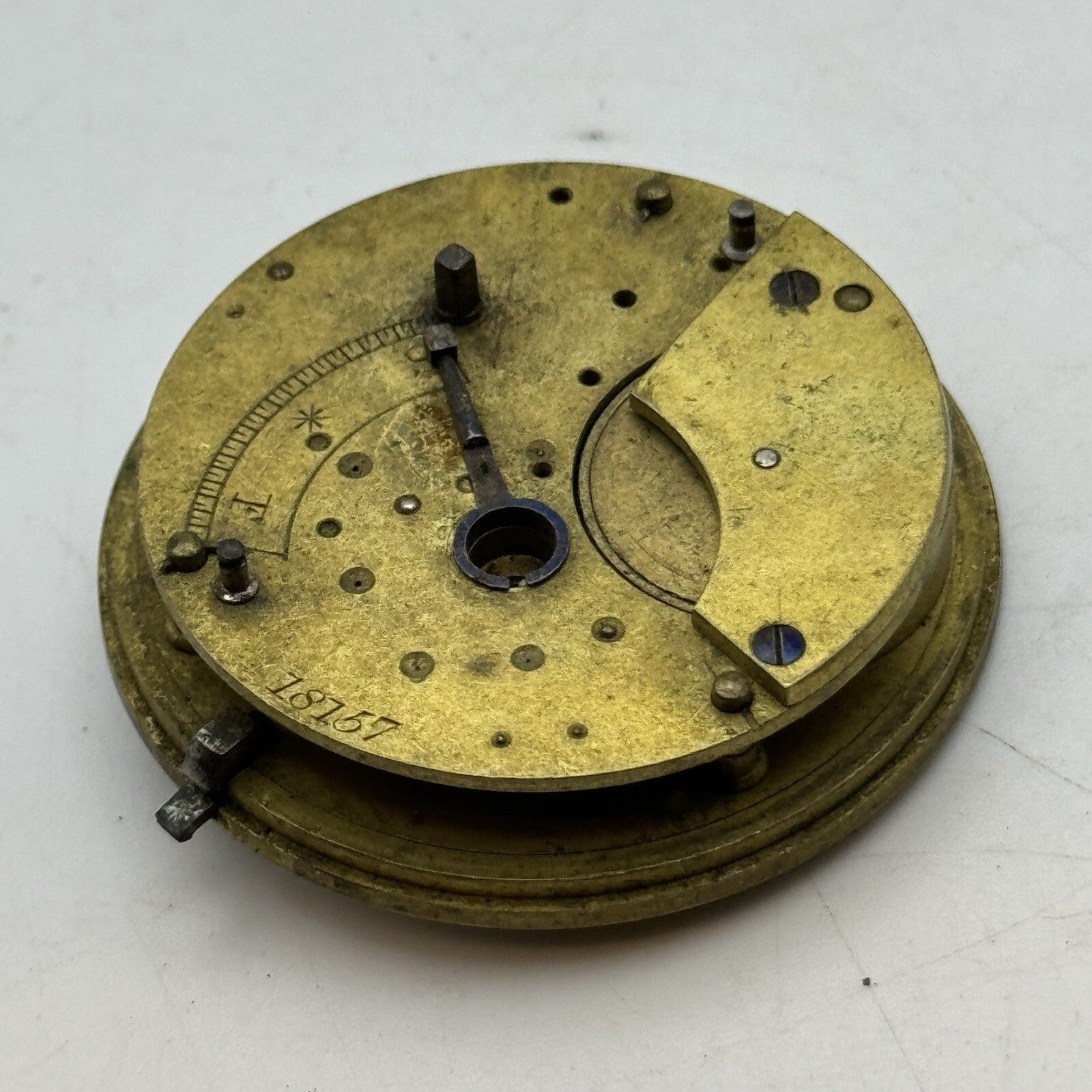 46.4mm Manual Wind Unidentified Fusee Pocket Watch Movement FOR PARTS