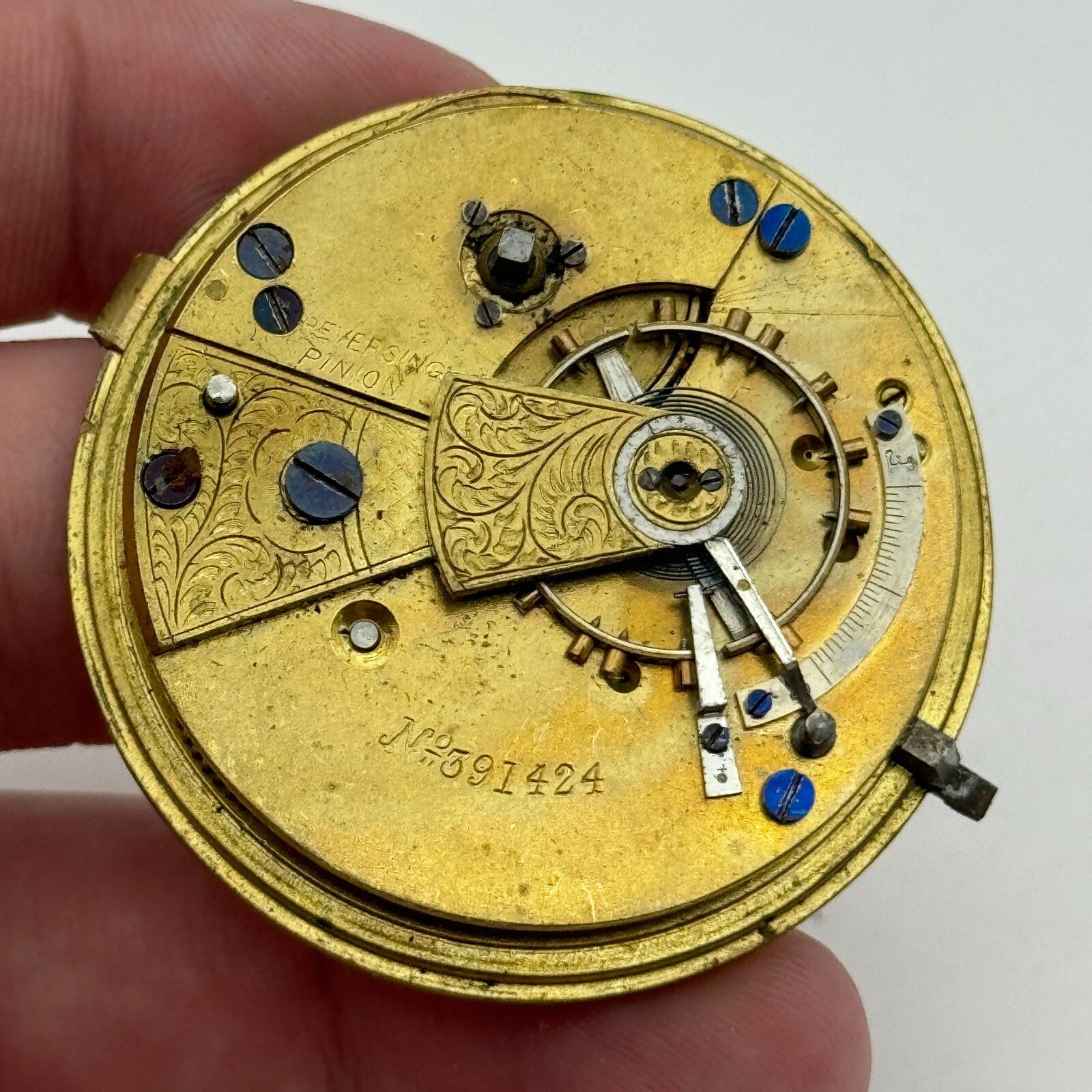 44.6mm Antique J G Graves English Express Lever Pocket Watch Movement PARTS