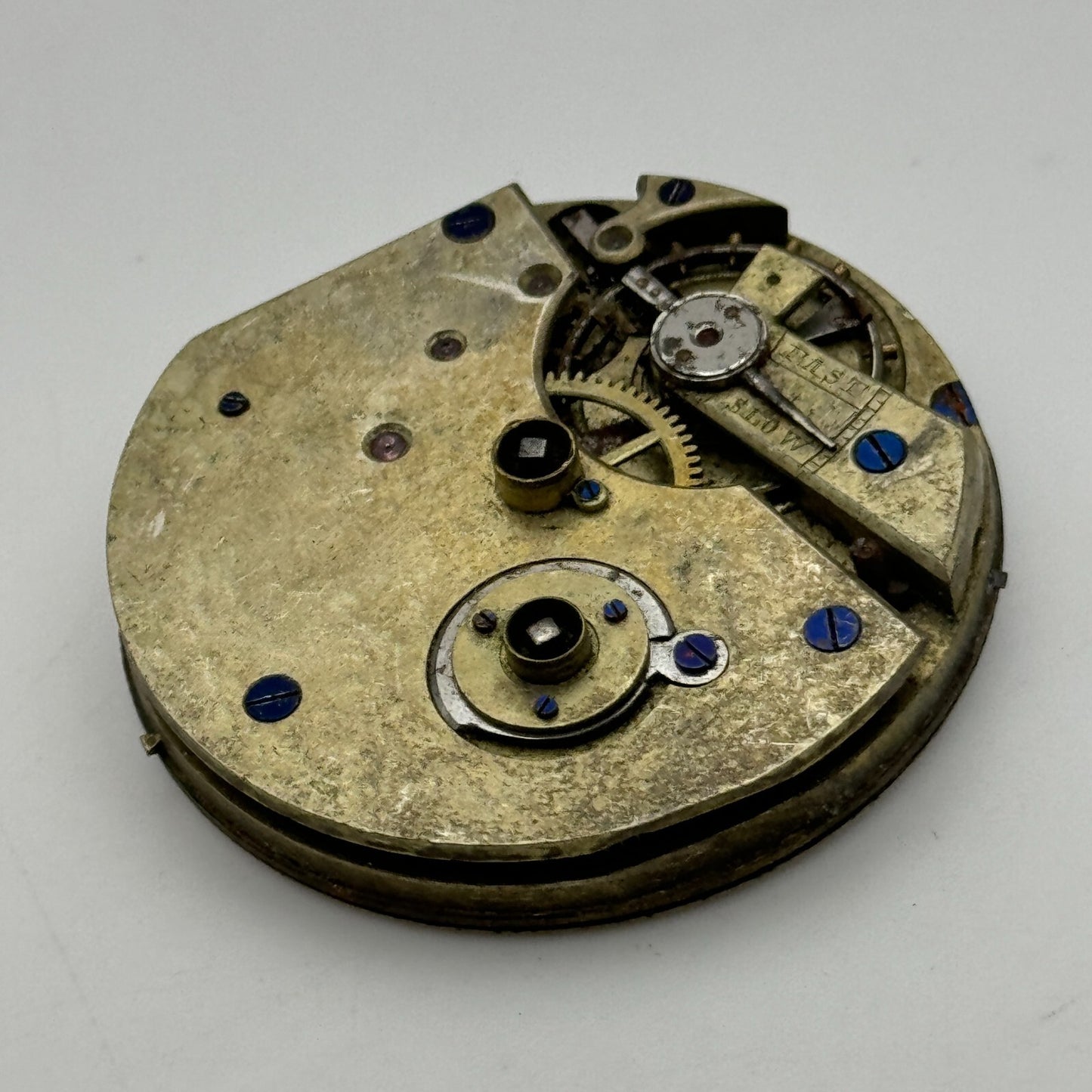 42.9mm Unidentified Antique Key Wound Pocket Watch Movement PARTS REPAIR SPARES
