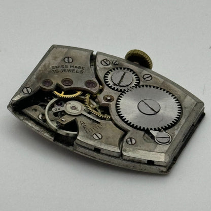 20mm Running Record RWT Tank Watch Movement Manual Wind 15 Jewels Swiss PARTS