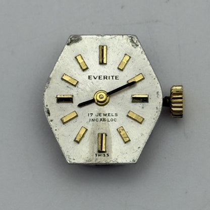 12.9mm Vintage Everite AS 1978-2 Manual Wind Swiss Watch Movement PARTS REPAIR