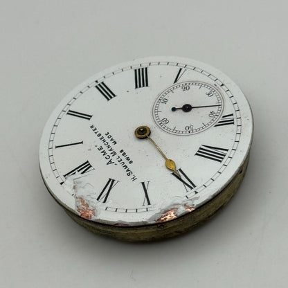 43.8mm Antique H Samuel Manchester Patent Balance Pocket Watch Movement PARTS