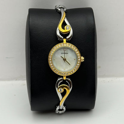 22mm Working Ladies Sekonda Two Tone Jewelled Quartz Japan Watch 6.75 Inches