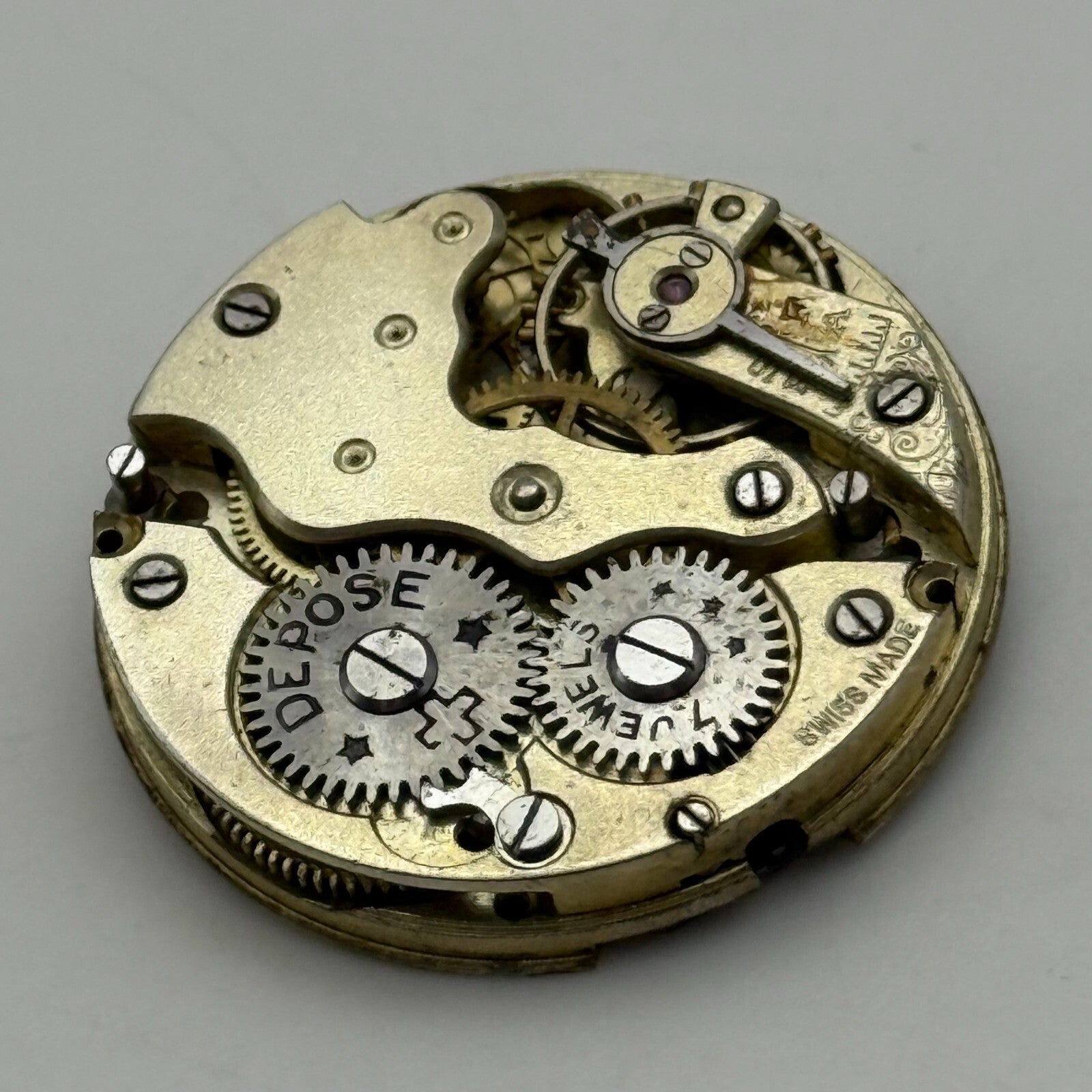 24.3mm Rolex Rebberg Depose 7 Jewels Vintage Antique Watch Movement PARTS REPAIR