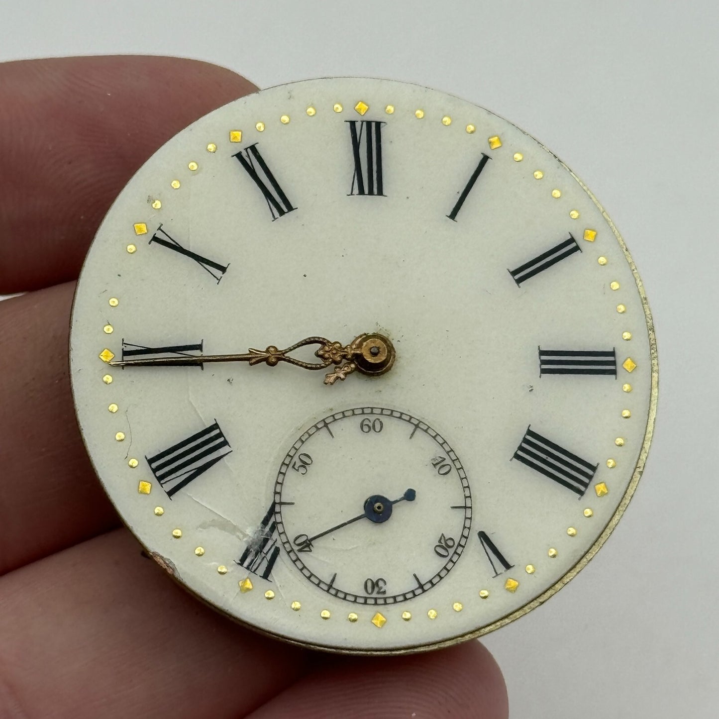 43.1mm Antique Open Face Cyrus GT Pocket Watch Movement PARTS REPAIR