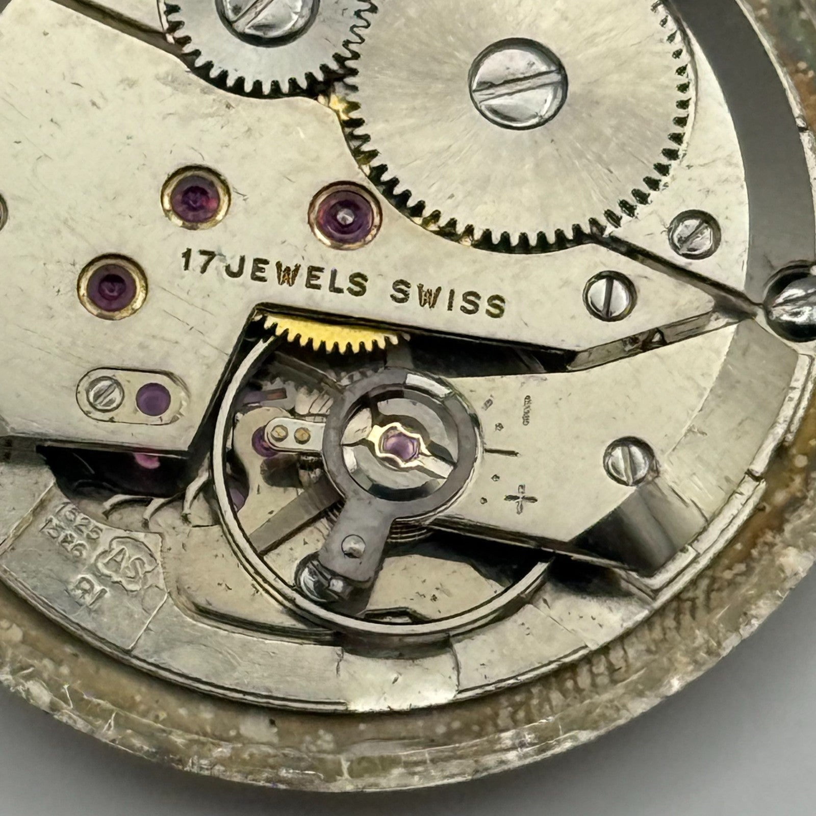 Summit AS 1525 1526 Watch Movement Running Manual Wind Vintage Parts 25.8mm