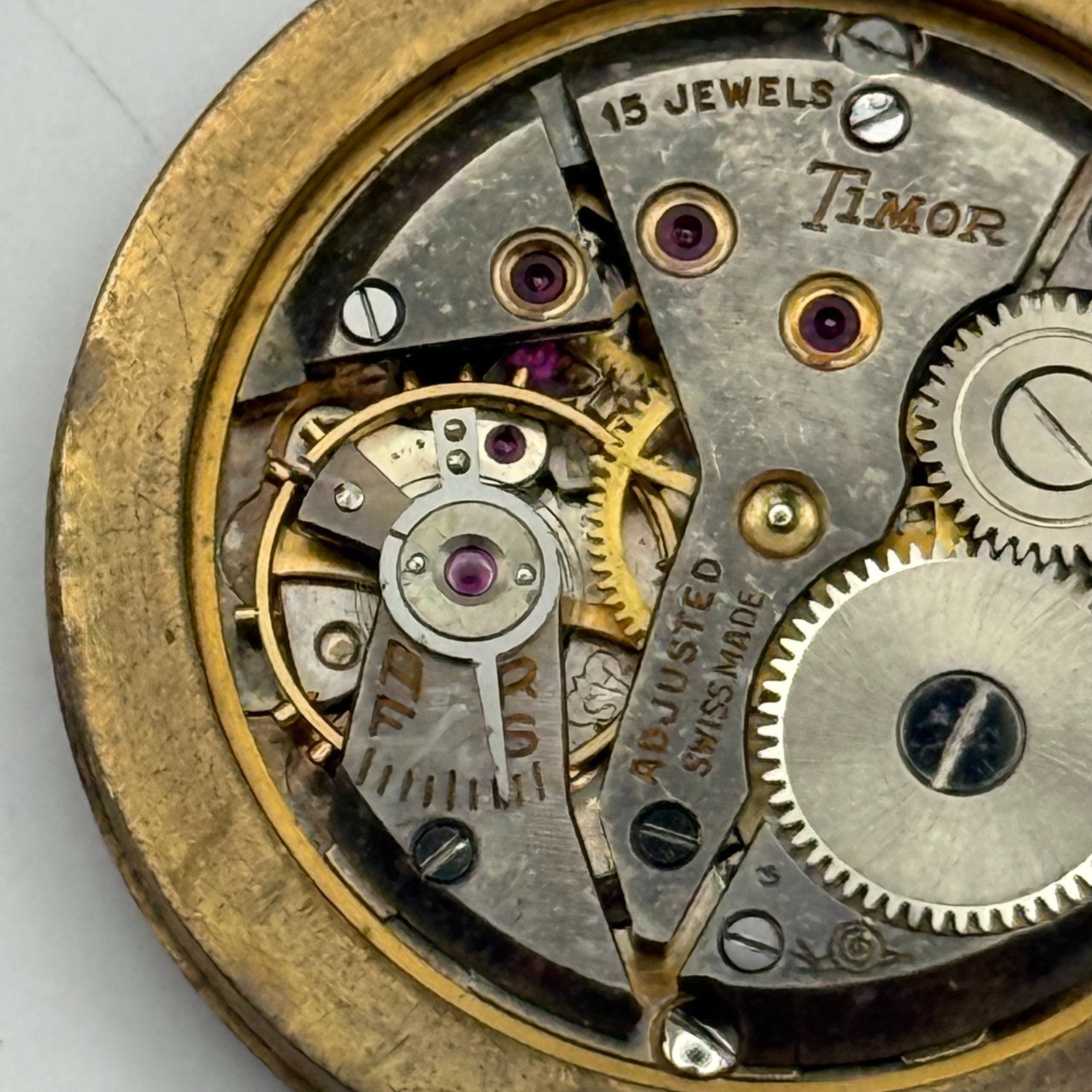 AS 1200 Watch Movement Timor Manual Wind Vintage Swiss Parts Repair 30.4mm