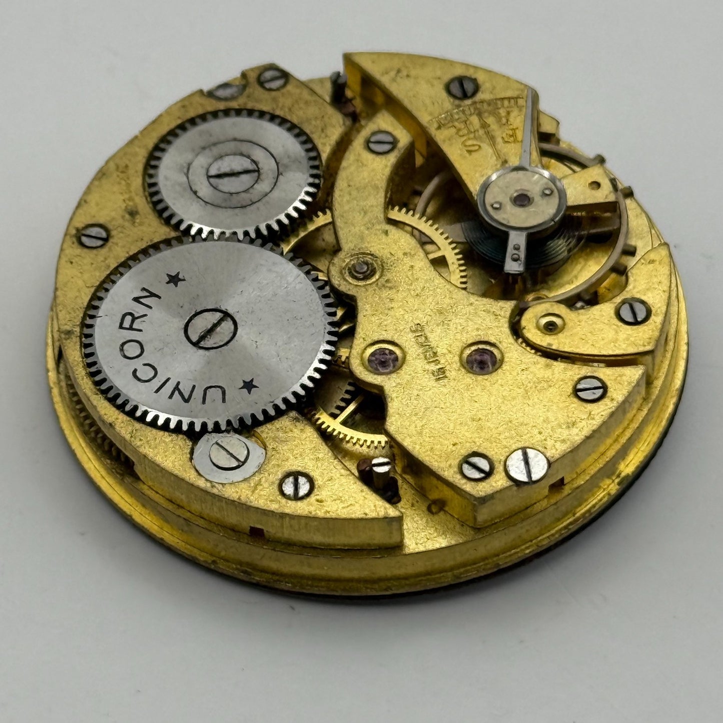 Unicorn Pocket Watch Movement Open Face 15 Jewels Swiss Parts Repair 41.1mm