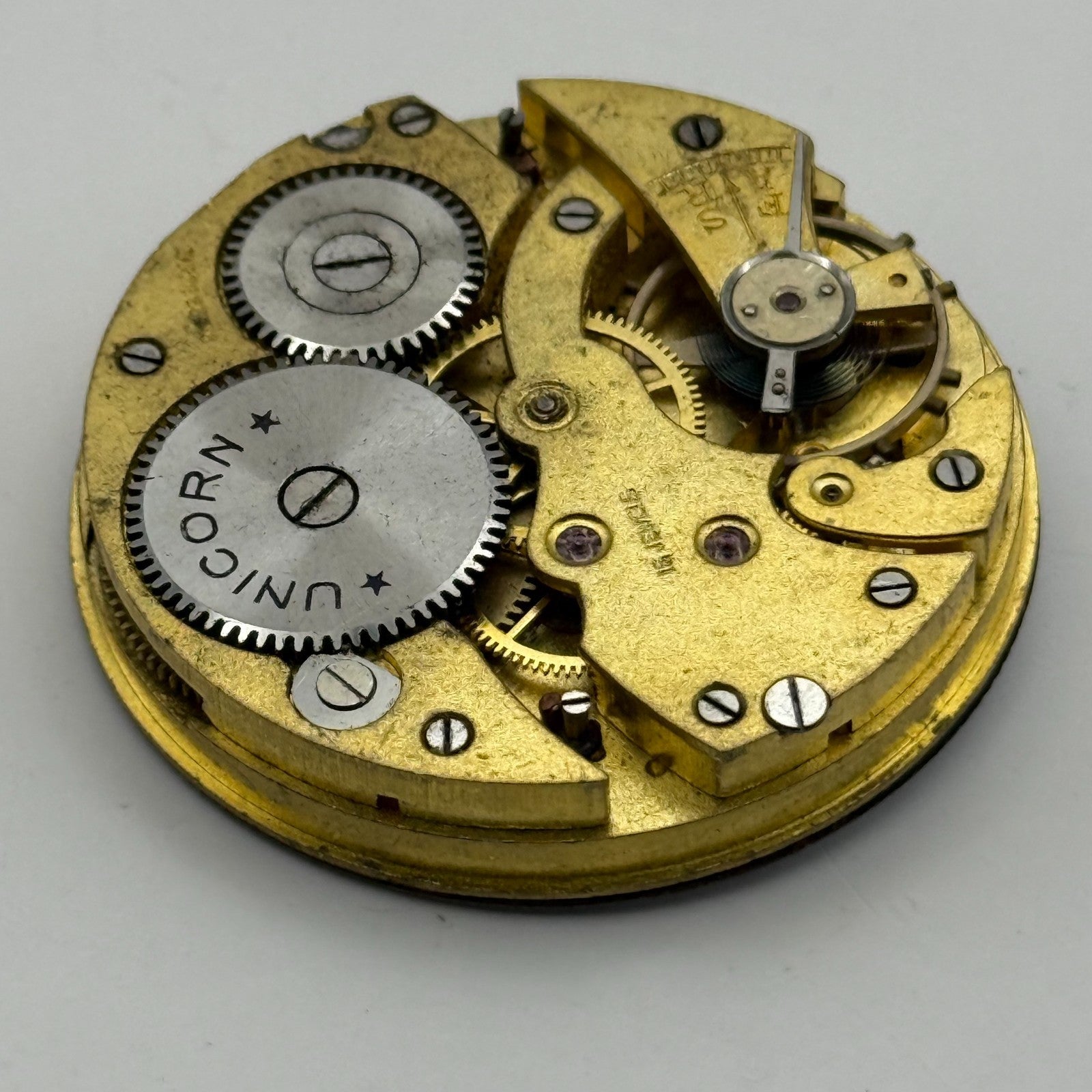 Unicorn Pocket Watch Movement Open Face 15 Jewels Swiss Parts Repair 41.1mm