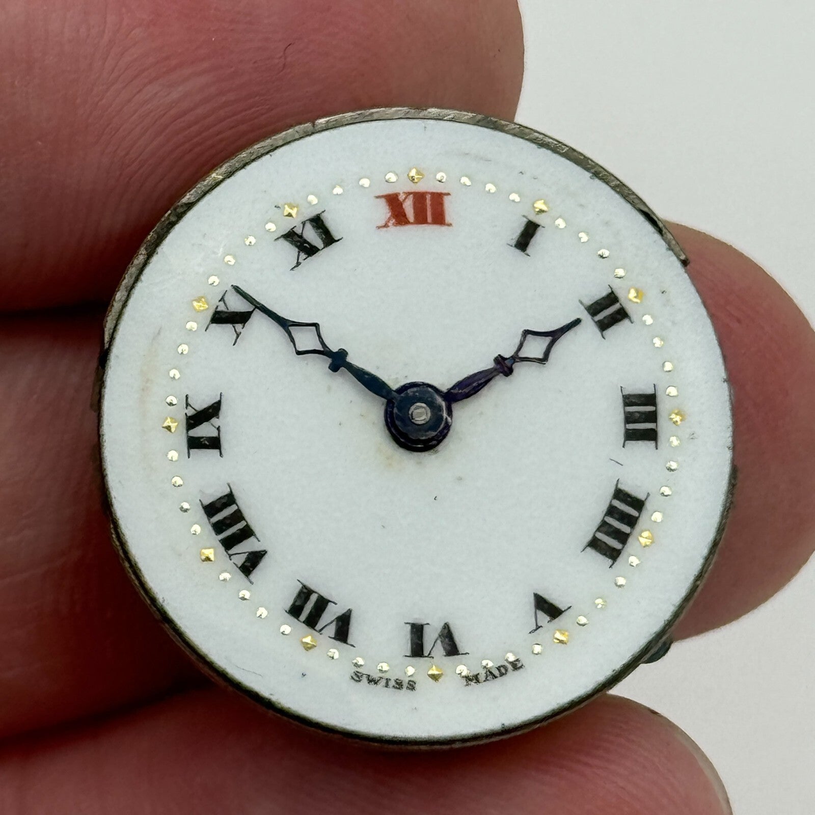 23.7mm Tegra 15 Jewels Swiss Porcelain Dial Trench Watch Movement Manual Wind