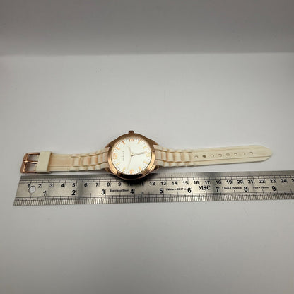 Henley Ladies Quartz Watch White Dial Rose Gold Tone Case Japan Working 40mm