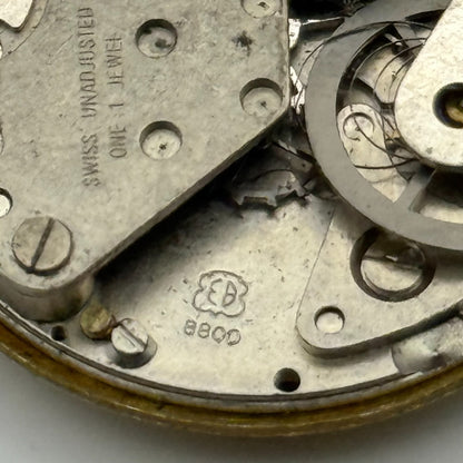 EB 8800 Watch Movement Tara Date Manual Wind Vintage Swiss Parts Repair 26.9mm