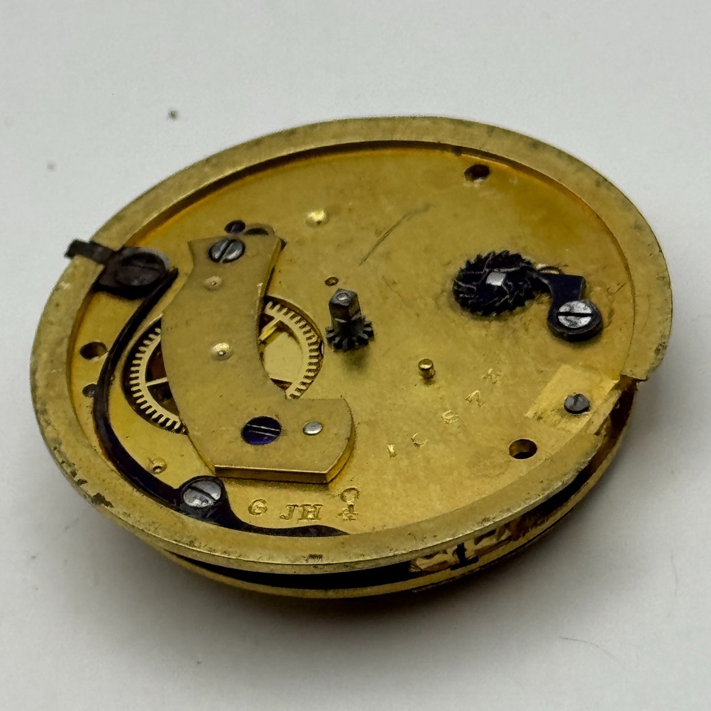 Fusee Pocket Watch Movement Antique English Key Wound Parts Repair Spares 35.9mm