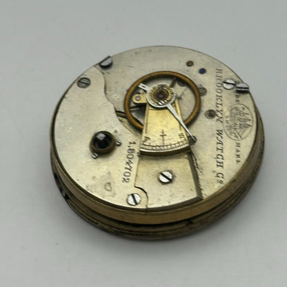 45.8mm Antique Brooklyn Watch Co BWC Key Wound Pocket Watch Movement PARTS