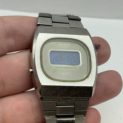 37mm Tissot 2040 Liquid Crystal 40626 - 2144 Quartz LCD Vintage Watch FOR PARTS