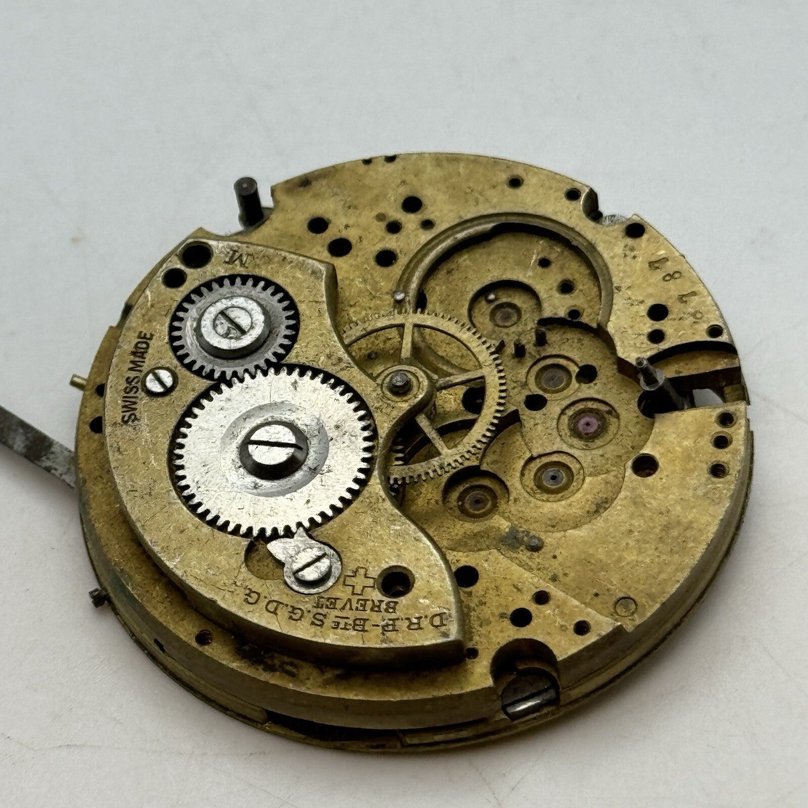 42.8mm Manual Wind BTE S.G.D.G Brevet Pocket Watch Movement FOR PARTS