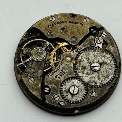 43.1mm Open Face Piedmont Watch Co 6 Jewels Swiss Pocket Watch Movement PARTS