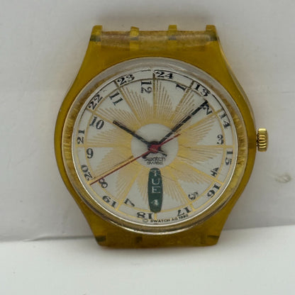 33mm Vintage 1992 Swatch GK707 Day Date Watch UNTESTED PARTS REPAIR